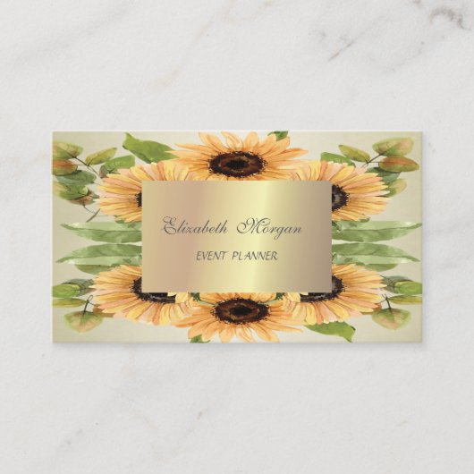 Elegant Stijlvol , zonnebloemen Visitekaartje (Voorkant)