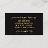 Elegant stijlvol zwart en goud visitekaartje (Achterkant)