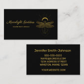 Elegant stijlvol zwart en goud visitekaartje (Voorkant / Achterkant)