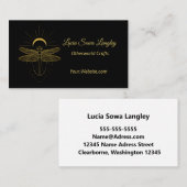 Elegant, stijlvol, zwart en goud visitekaartje (Voorkant / Achterkant)