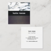 Elegant stijlvol zwart en wit hout vierkante visitekaartje (Voorkant / Achterkant)