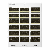 Elegant stijlvol, zwart, Fux Gold Foil Confetti Etiket (Full Sheet)