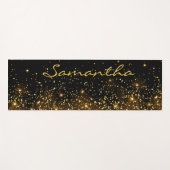 Elegant Stijlvol zwart glitter monogram Yogamat (Voorkant (horizontaal))