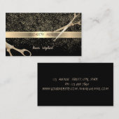 Elegant stijlvol, zwart, Gold Confetti, schaar Visitekaartje (Voorkant / Achterkant)