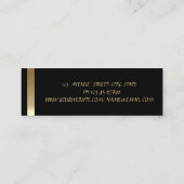 Elegant stijlvol zwart — Gold Striped Mini Visitekaartje (Achterkant)