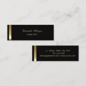 Elegant stijlvol zwart — Gold Striped Mini Visitekaartje (Voorkant / Achterkant)