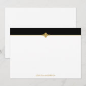 Elegant stijlvol zwart goud op maat notitiekaartje (Voorkant / Achterkant)