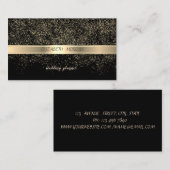 Elegant stijlvol, zwart, gouden Confetti Visitekaartje (Voorkant / Achterkant)