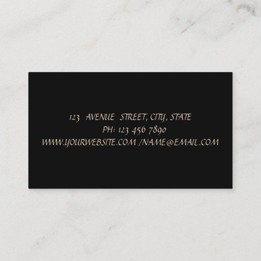 Elegant stijlvol, zwart, gouden Confetti Visitekaartje (Achterkant)