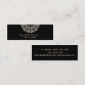 Elegant stijlvol, zwart, gouden kant mini visitekaartje (Voorkant / Achterkant)
