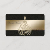Elegant stijlvol, zwart, goudglitter dress visitekaartje (Voorkant)