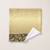 Elegant Stijlvol Zwart Oud Goud Swirls Bad Handdoek (Wasdoekje)