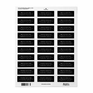 Elegant stijlvol zwart retouradres etiket