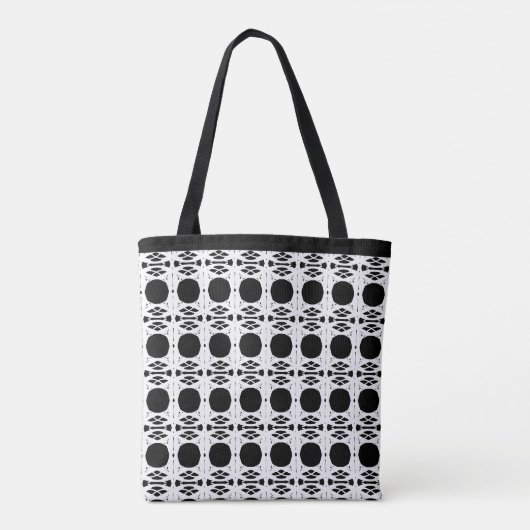 Elegant stijlvol zwart-wit ovale patroon tote bag (Achterkant)