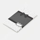 Elegant stijlvol zwart, wit polak dots-zwart bob post-it® notes (Schuin)