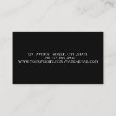 Elegant stijlvol, zwart, zilver glitter visitekaartje (Achterkant)