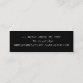 Elegant stijlvol , zwart, zilveren kant mini visitekaartje (Achterkant)