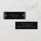 Elegant stijlvol , zwart, zilveren kant mini visitekaartje (Voorkant / Achterkant)
