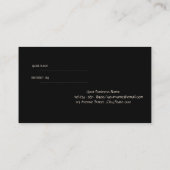 Elegant stijlvol, zwarte verwijzingsKaart Aanbevelingskaartje (Achterkant)