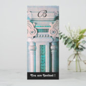 ELEGANT STIJLVOLE DECORATIE, aqua blauw groen wit  Kaart (Staand voorkant)