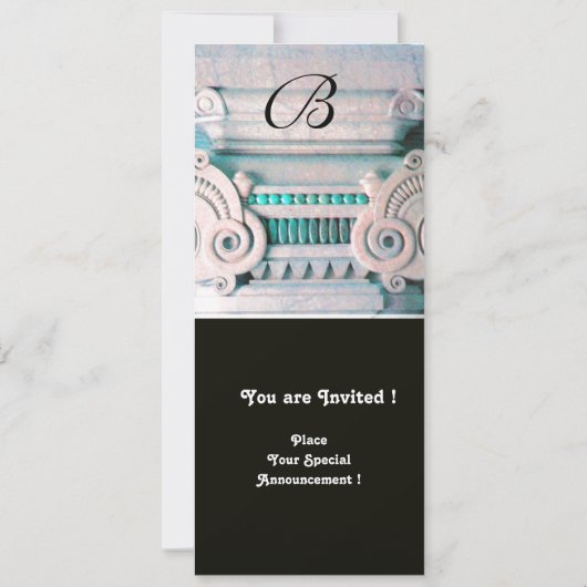 ELEGANT STIJLVOLE DECORATIE, aqua blauw groen wit Kaart (Achterkant)