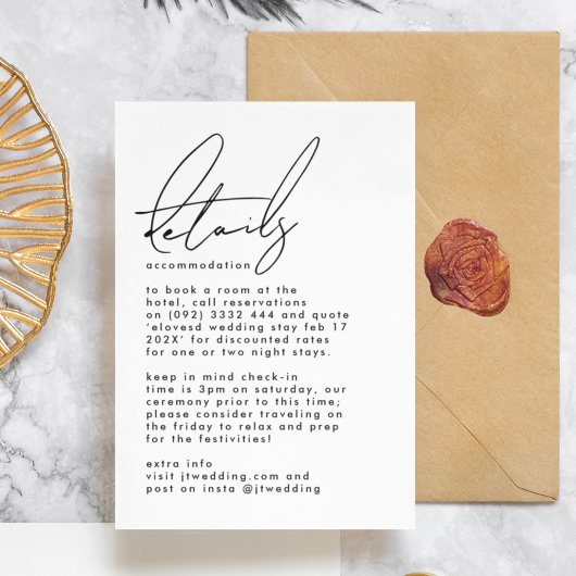 Elegant stijlvolle aangepaste namen White Black We Informatiekaartje