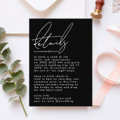 Elegant stijlvolle aangepaste namen zwart withuwel informatiekaartje