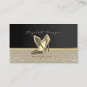 Elegant stijlvolle afbeelding, Damask, Black, Heel Visitekaartje (Voorkant)