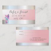 Elegant stijlvolle anananas, Silver Reference Kaar Aanbevelingskaartje (Voorkant / Achterkant)