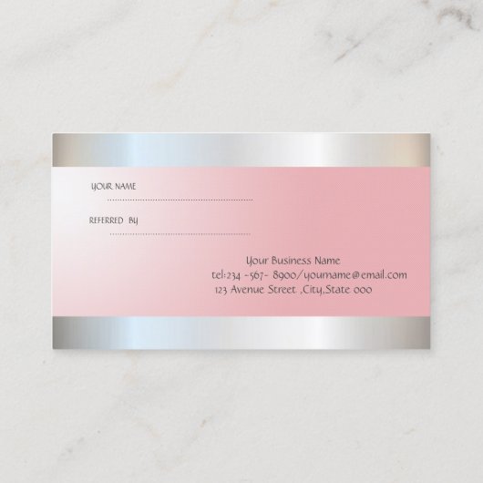 Elegant stijlvolle anananas, Silver Reference Kaar Aanbevelingskaartje (Achterkant)