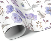 Elegant Stijlvolle Aquarel Paarse Wildflower Cadeaupapier (Rol Hoek)