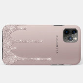 Elegant stijlvolle champagne glitter druppelt op Case-Mate iPhone case (Achterkant (horizontaal))