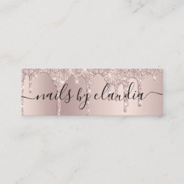 Elegant stijlvolle champagne glitter druppelt spij mini visitekaartje