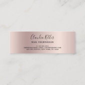 Elegant stijlvolle champagne glitter druppelt spij mini visitekaartje (Achterkant)