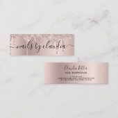 Elegant stijlvolle champagne glitter druppelt spij mini visitekaartje (Voorkant / Achterkant)