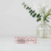 Elegant stijlvolle champagne glitter druppelt spij mini visitekaartje (Staand voorkant)