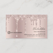 Elegant stijlvolle champagne glitter druppelt spij visitekaartje (Achterkant)