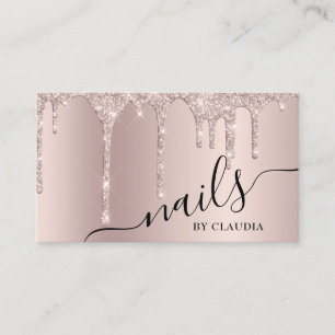 Elegant stijlvolle champagne glitter druppelt spij visitekaartje