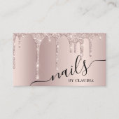 Elegant stijlvolle champagne glitter druppelt spij visitekaartje (Voorkant)