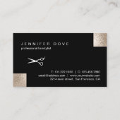 Elegant stijlvolle champagne-schaar visitekaartje (Achterkant)