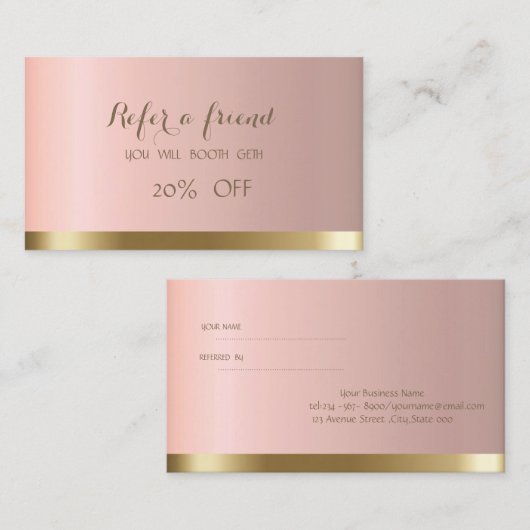 Elegant Stijlvolle Chic Reference Kaart (Voorkant / Achterkant)