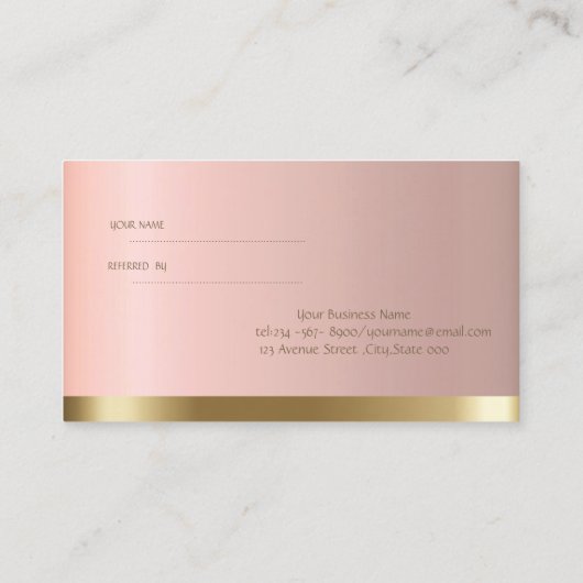 Elegant Stijlvolle Chic Reference Kaart (Achterkant)