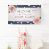 Elegant stijlvolle Confetti, Rozen bruiloft banner (Insitu)