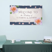 Elegant stijlvolle Confetti, Rozen bruiloft banner (Beurs)