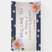 Elegant stijlvolle Confetti, Rozen bruiloft banner (Verticaal)