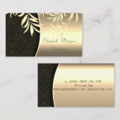 Elegant stijlvolle Damask Gold Leaves Visitekaartje (Voorkant / Achterkant)