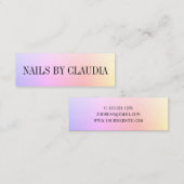 Elegant stijlvolle, dikke holografische nagels mini visitekaartje (Voorkant / Achterkant)