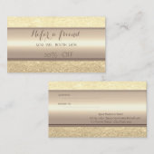 Elegant stijlvolle Faux Gold Glittery Reference Ca Aanbevelingskaartje (Voorkant / Achterkant)