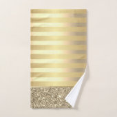 Elegant stijlvolle gouden strepen Glitter Shiny Bad Handdoek (Handdoek)