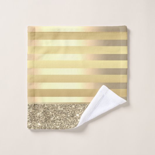 Elegant stijlvolle gouden strepen Glitter Shiny Bad Handdoek (Wasdoekje)